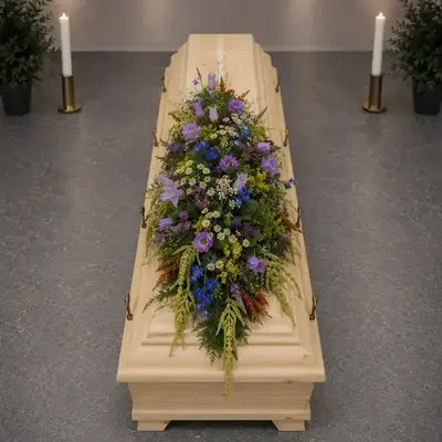 Sargbukett Polaris - Lila, Blau